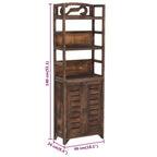 Vetrina Marrone Scuro 46x24x140 cm Legno Massello di Paulonia