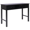 Scrivania Nera 108x45x76 cm in Legno Massello di Paulownia