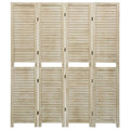 Divisorio a 4 Pannelli 140 x 165 cm Legno Massello di Paulownia