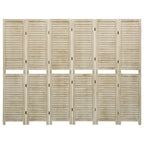 Divisorio a 6 Pannelli 210 x 165 cm Legno Massello di Paulownia