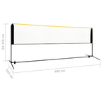Rete da Badminton Regolabile 400x103x94-158 cm in Metallo