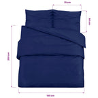 Set Copripiumino Blu Marino 140x200 cm in Microfibra Leggera