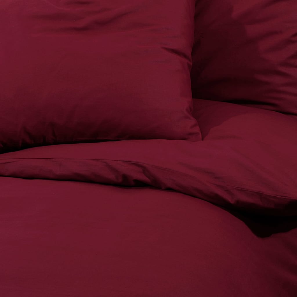 Set Copripiumino Bordeaux 140x200 cm in Microfibra Leggera