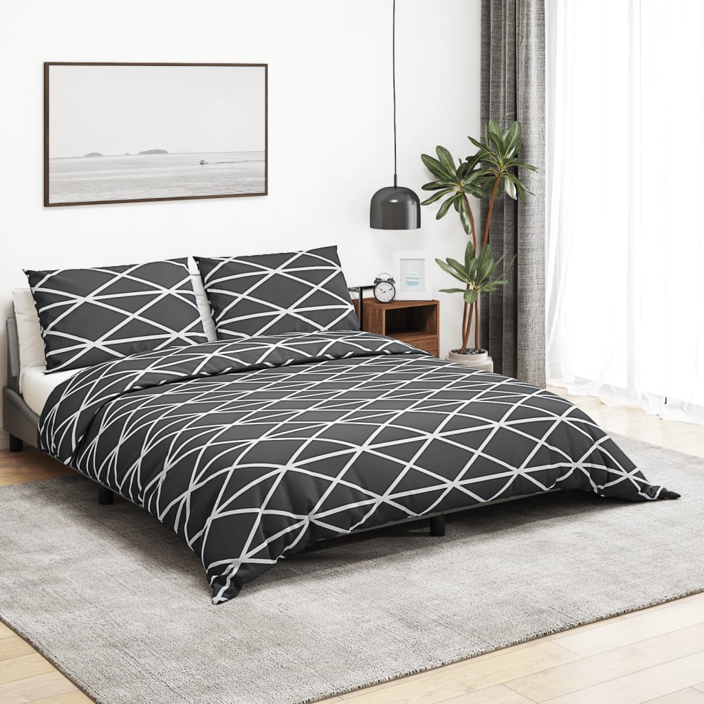 Set Copripiumino Grigio 260x240 cm Cotone 100%