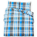 Set Copripiumino Blu e Grigio 240x220 cm in Cotone 100%