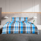 Set Copripiumino Blu e Grigio 240x220 cm in Cotone 100%