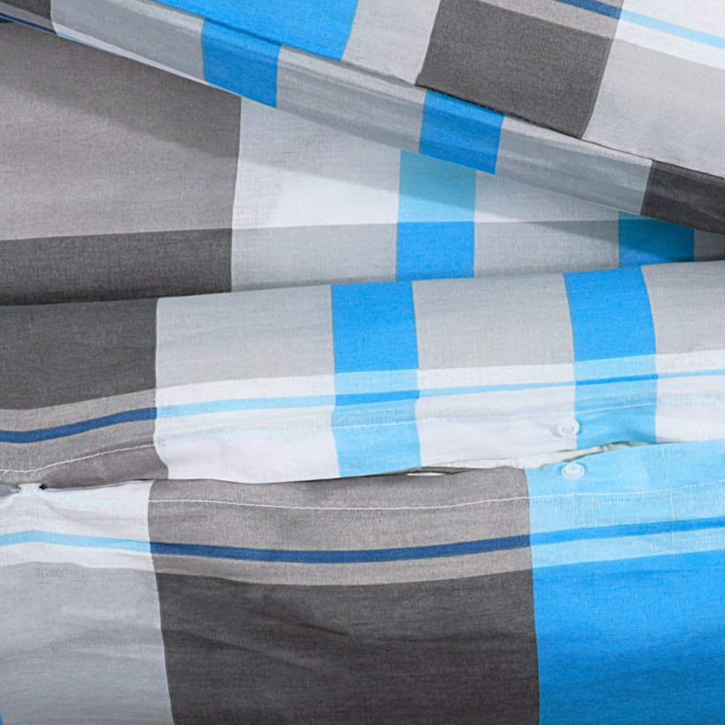 Set Copripiumino Blu e Grigio 240x220 cm in Cotone 100%