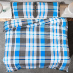 Set Copripiumino Blu e Grigio 260x240 cm in Cotone 100%