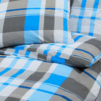 Set Copripiumino Blu e Grigio 260x240 cm in Cotone 100%