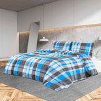 Set Copripiumino Blu e Grigio 260x240 cm in Cotone 100%