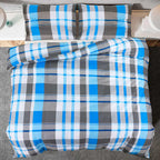 Set Copripiumino Blu e Grigio 200x200 cm in Cotone 100%