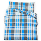 Set Copripiumino Blu e Grigio 200x220 cm in Cotone 100%