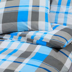 Set Copripiumino Blu e Grigio 200x220 cm in Cotone 100%
