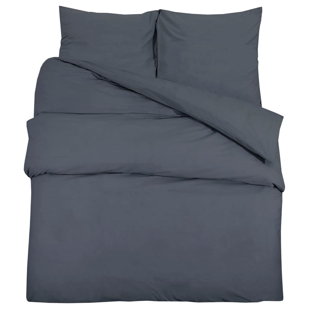 Set Copripiumino Antracite 220x240 cm Cotone 100%