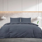 Set Copripiumino Antracite 220x240 cm Cotone 100%