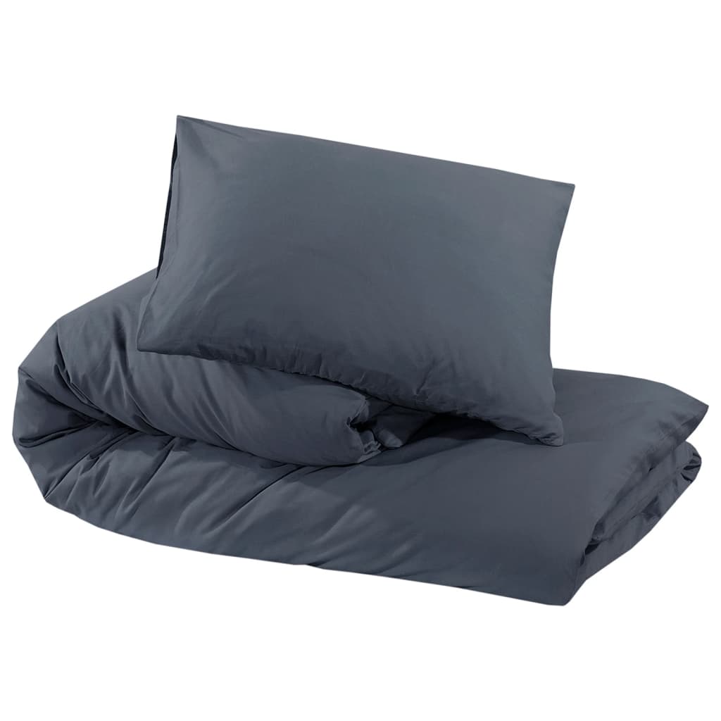 Set Copripiumino Antracite 220x240 cm Cotone 100%