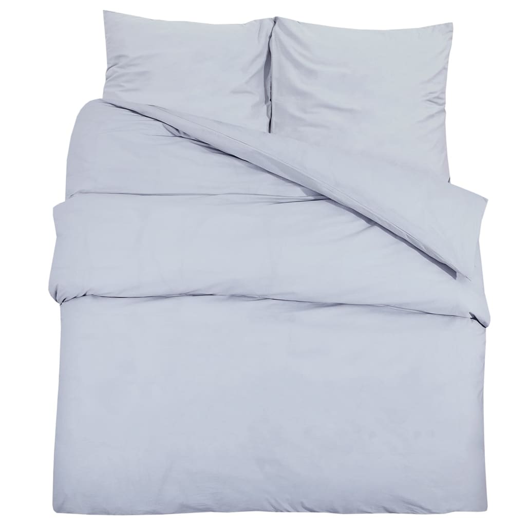 Set Copripiumino Grigio 200x200 cm Cotone 100%