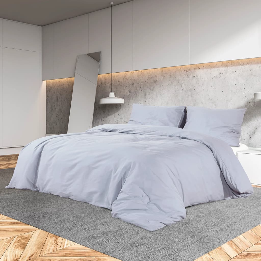 Set Copripiumino Grigio 220x240 cm Cotone 100%