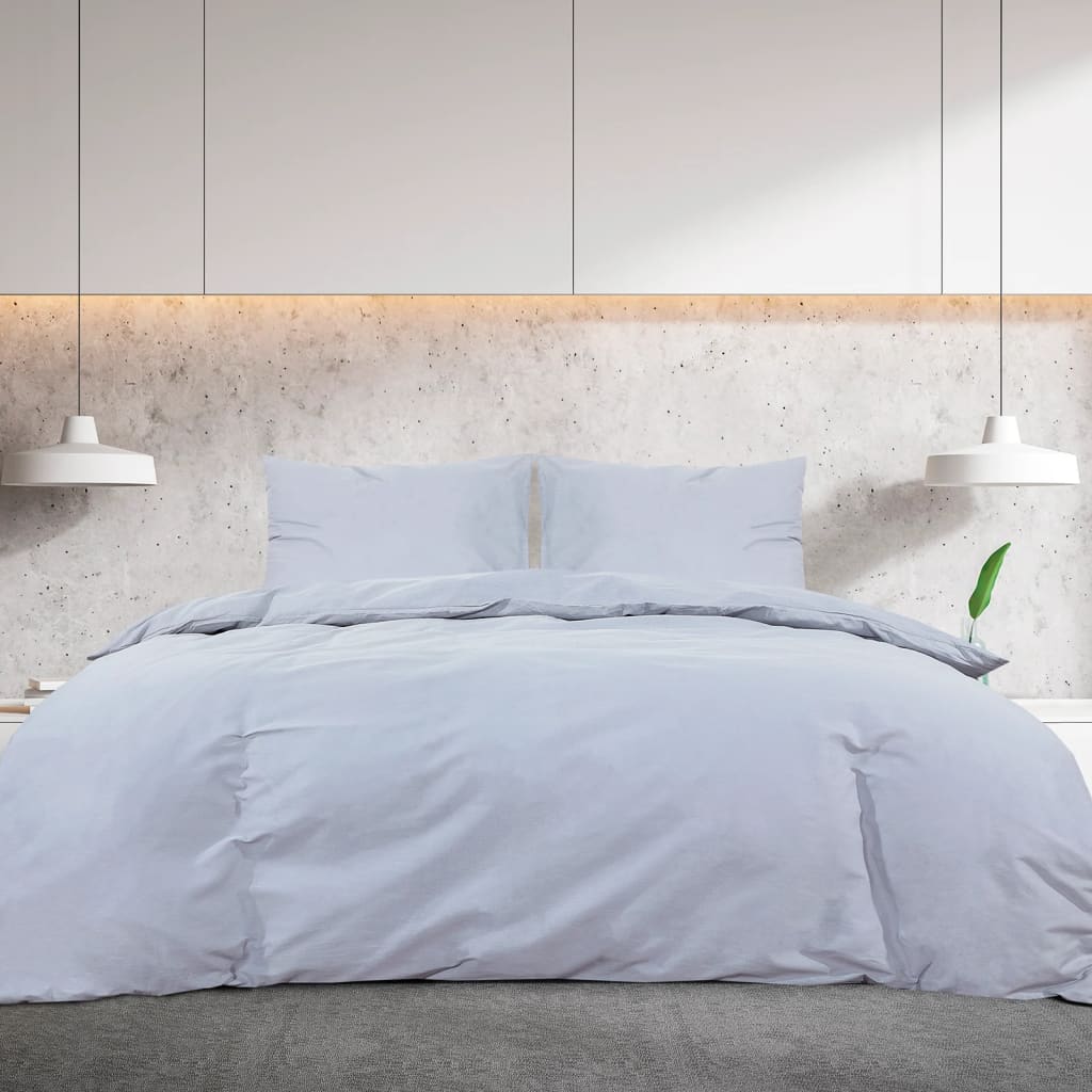 Set Copripiumino Grigio 200x200 cm Cotone 100%