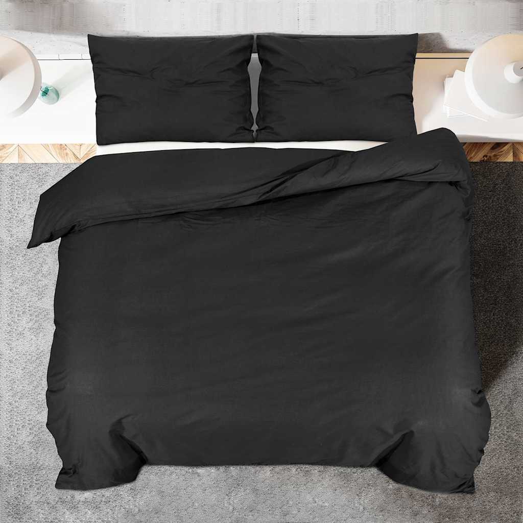 Set Copripiumino Nero 140x200 cm Cotone 100%