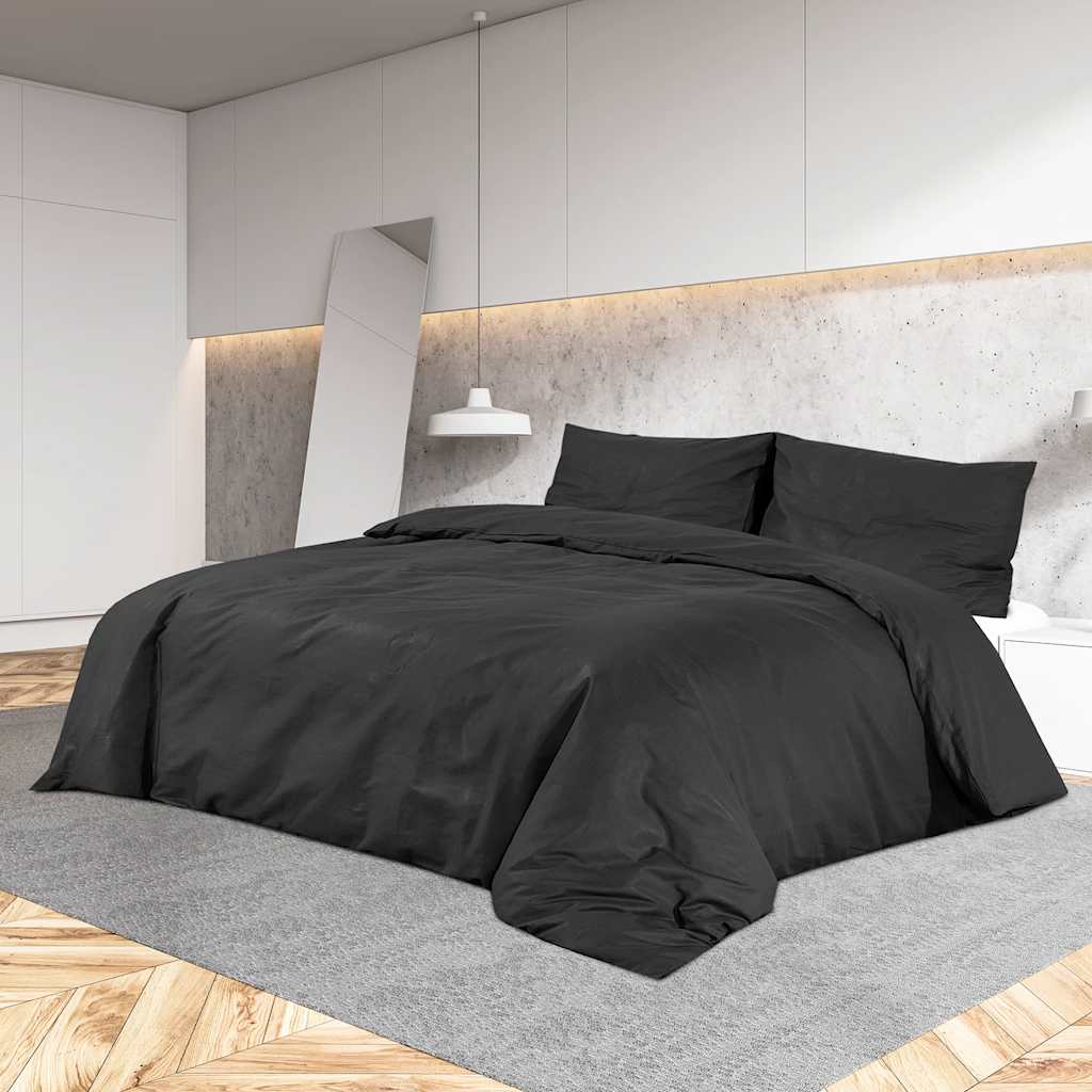 Set Copripiumino Nero 140x200 cm Cotone 100%
