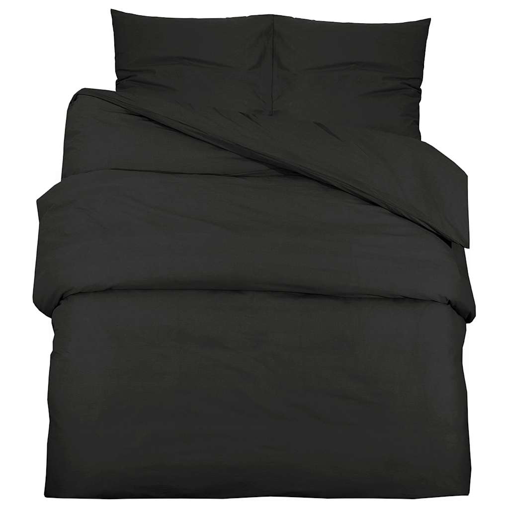 Set Copripiumino Nero 200x200 cm in Cotone 100%