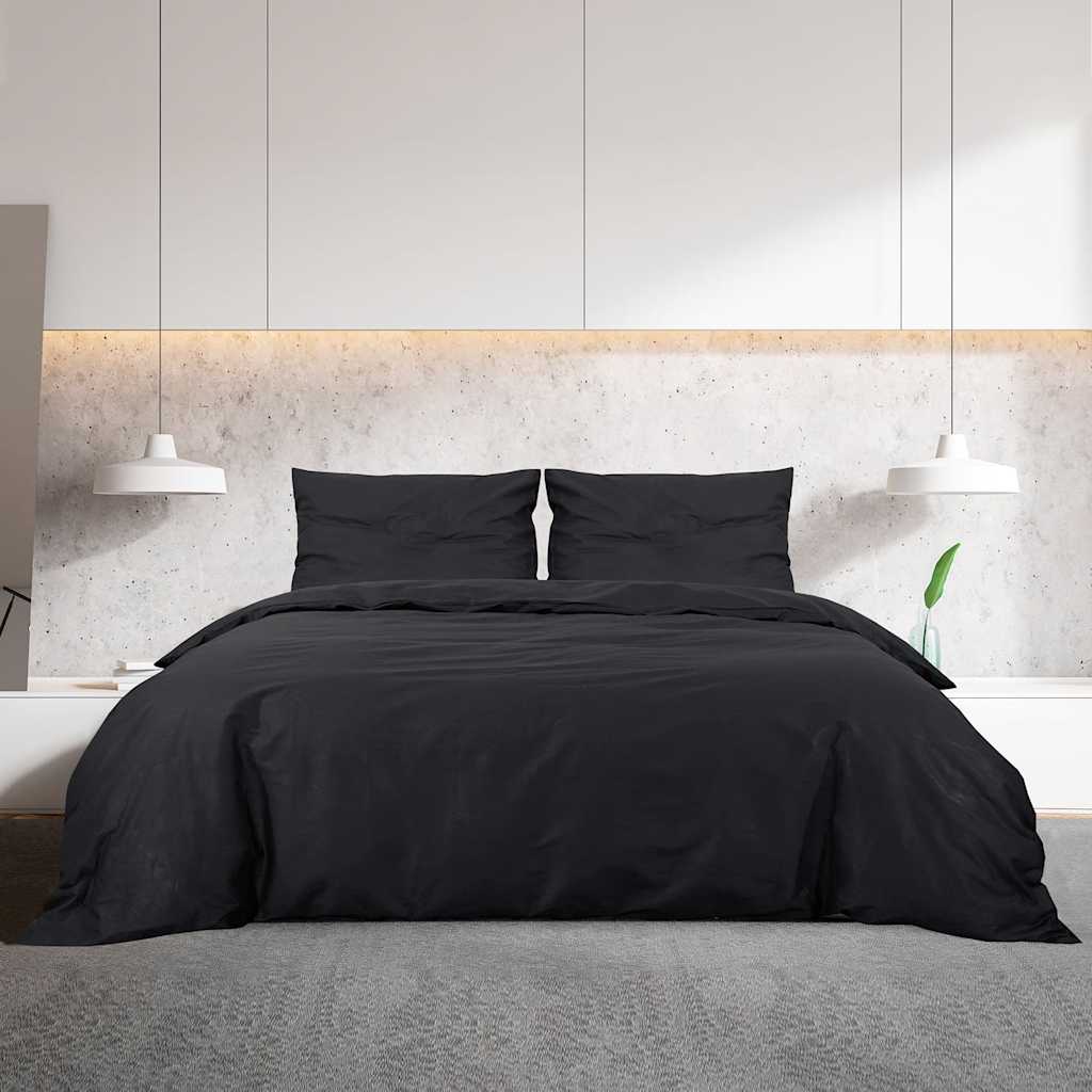 Set Copripiumino Nero 200x200 cm in Cotone 100%