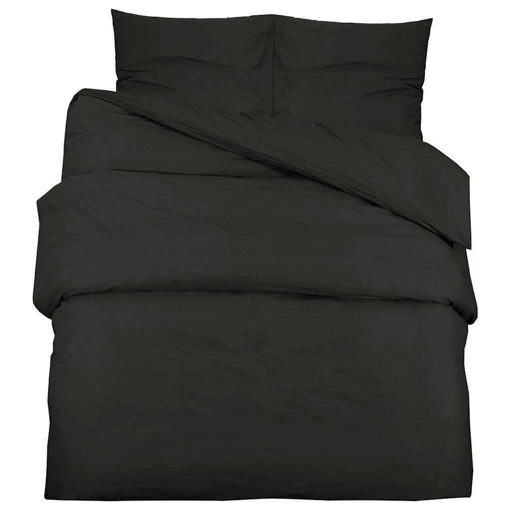Set Copripiumino Nero 155x220 cm in Cotone 100%