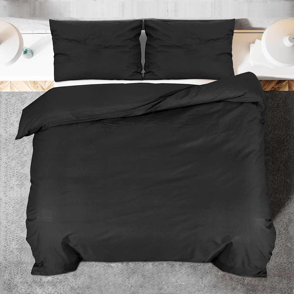 Set Copripiumino Nero 155x220 cm in Cotone 100%
