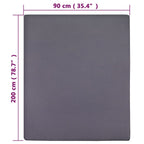 Lenzuola con Angoli Jersey 2 pz Antracite 90x200 cm Cotone 100%