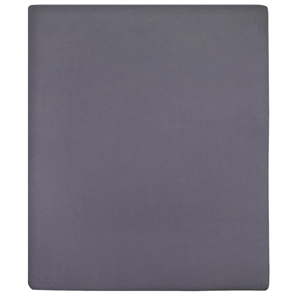 Lenzuola con Angoli Jersey 2 pz Antracite 140x200 cm Cotone 100%
