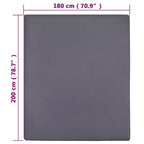 Lenzuolo con Angoli Jersey Antracite 180x200 cm Cotone 100%