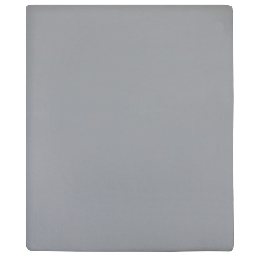 Lenzuolo con Angoli Jersey Grigio 90x200 cm Cotone 100%