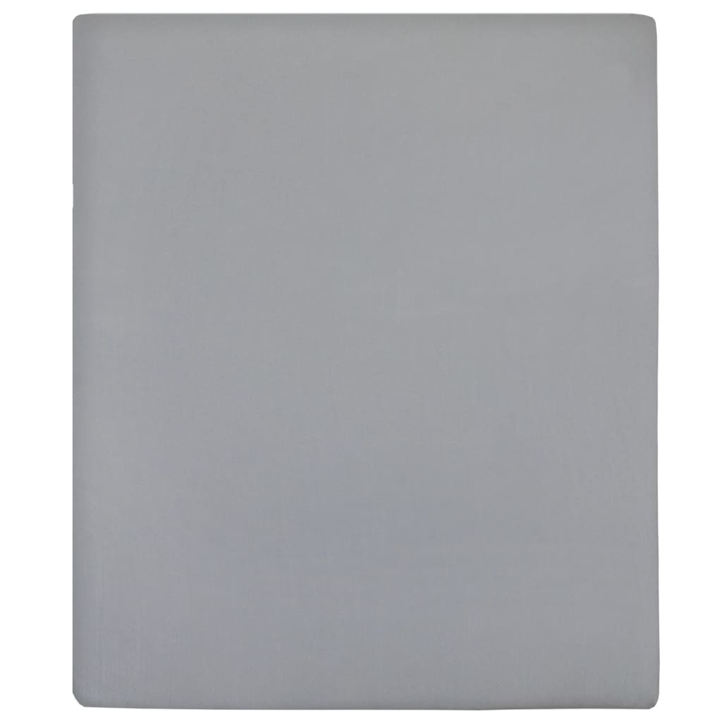 Lenzuolo con Angoli Jersey Grigio 140x200 cm Cotone 100%