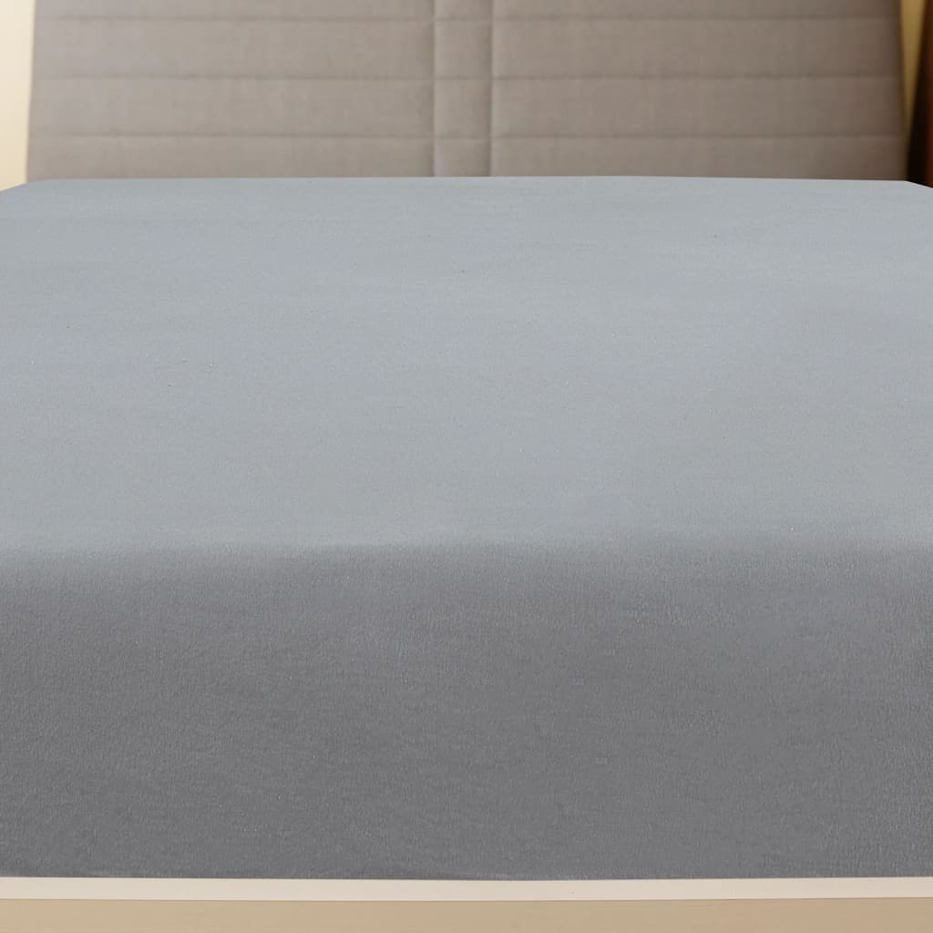 Lenzuola con Angoli Jersey 2 Pezzi Grigio 140x200 cm Cotone 100%