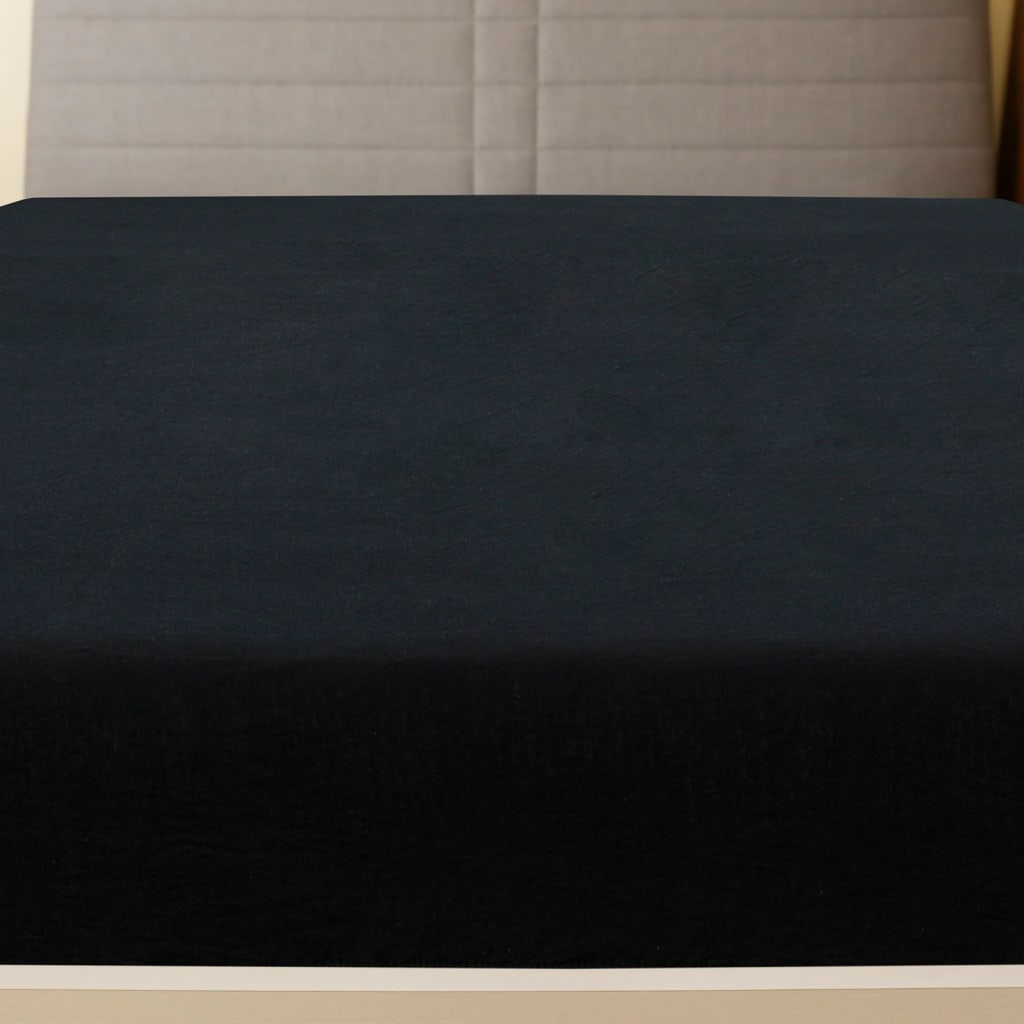 Lenzuolo con Angoli Jersey Nero 100x200 cm Cotone 100%
