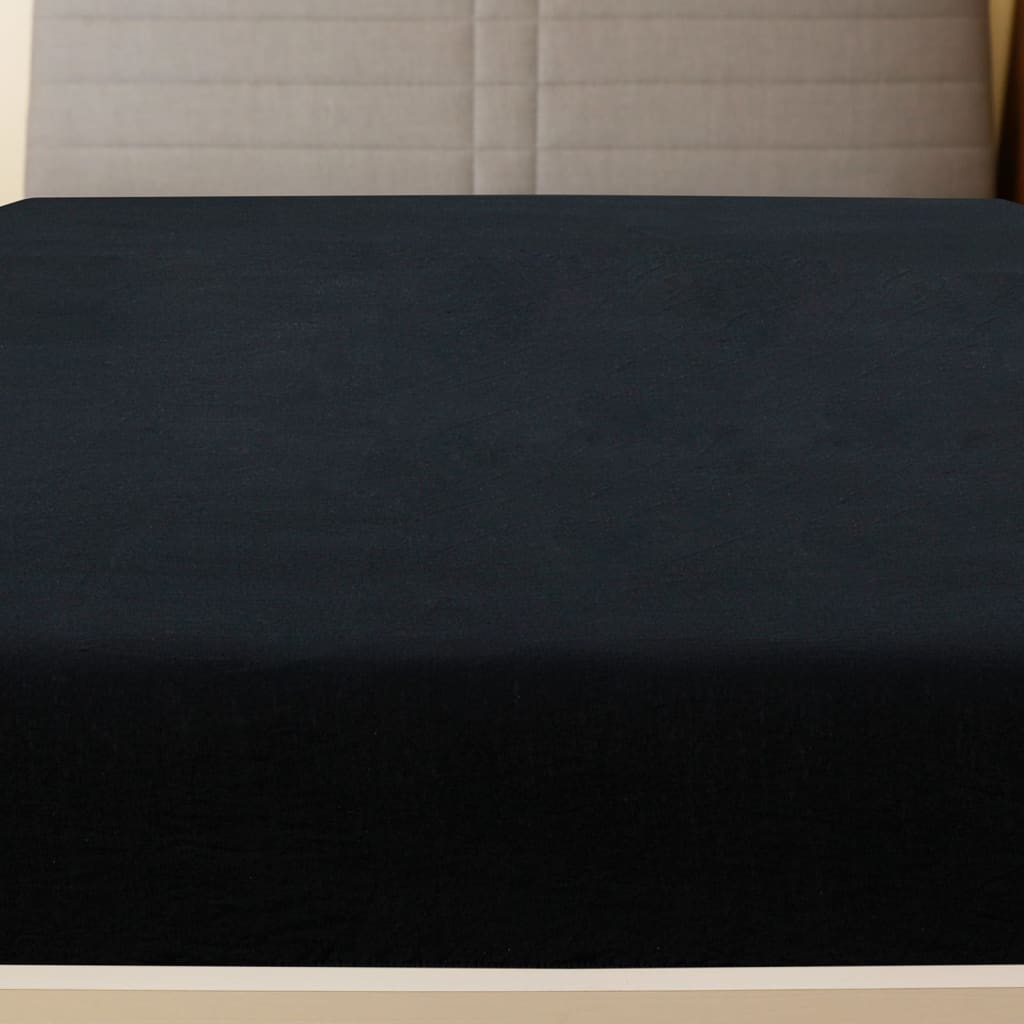 Lenzuolo con Angoli Jersey Nero 140x200 cm Cotone 100%