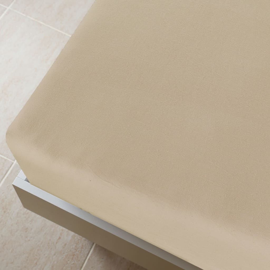 Lenzuola con Angoli Jersey 2 Pezzi Tortora 180x200 cm Cotone 100%