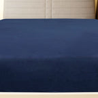 Lenzuola con Angoli Jersey 2 Pezzi Blu Marino 90x200 cm Cotone 100%