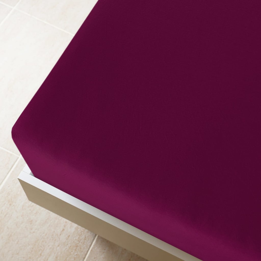 Lenzuolo con Angoli Jersey Bordò 160x200 cm Cotone 100%