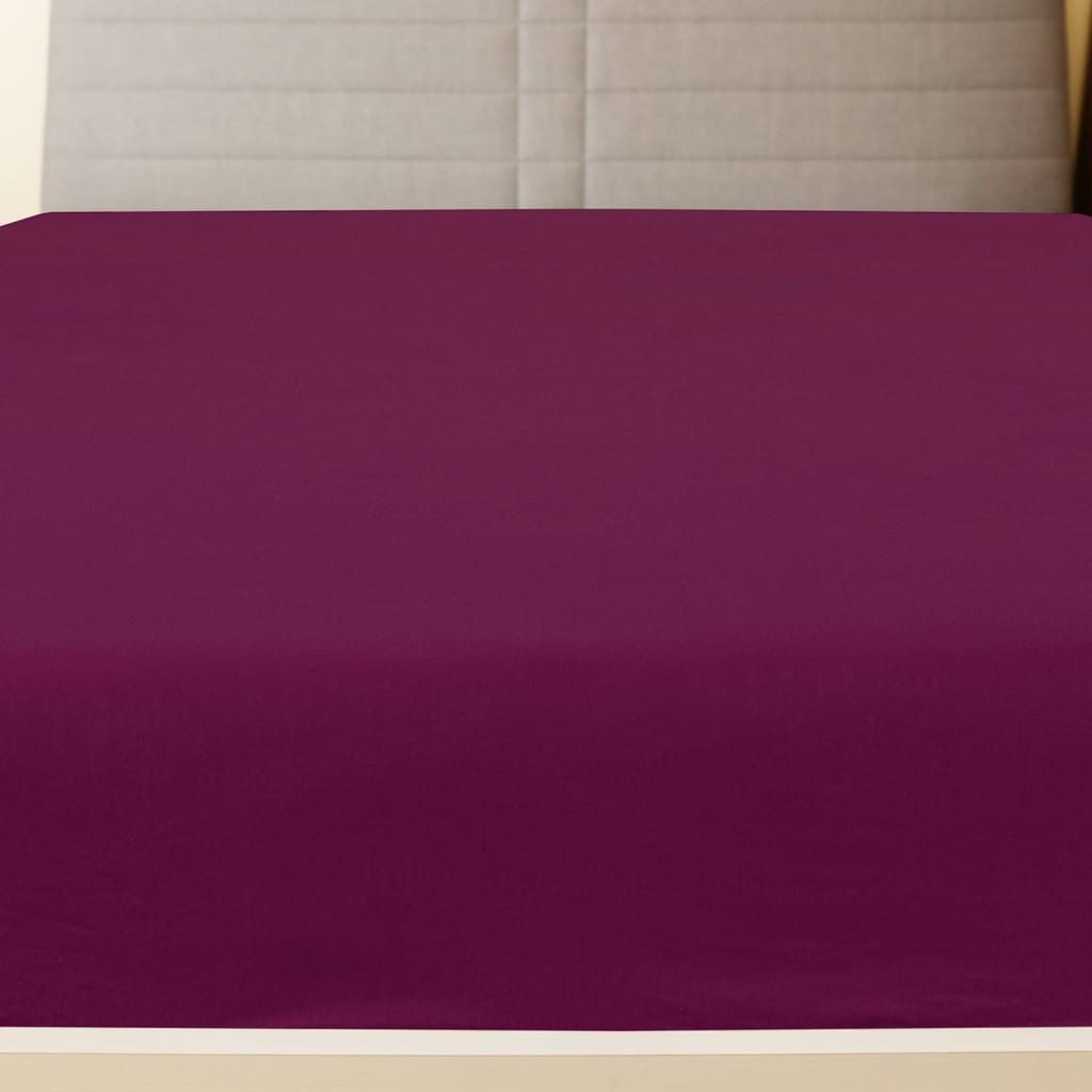 Lenzuolo con Angoli Jersey Bordò 160x200 cm Cotone 100%
