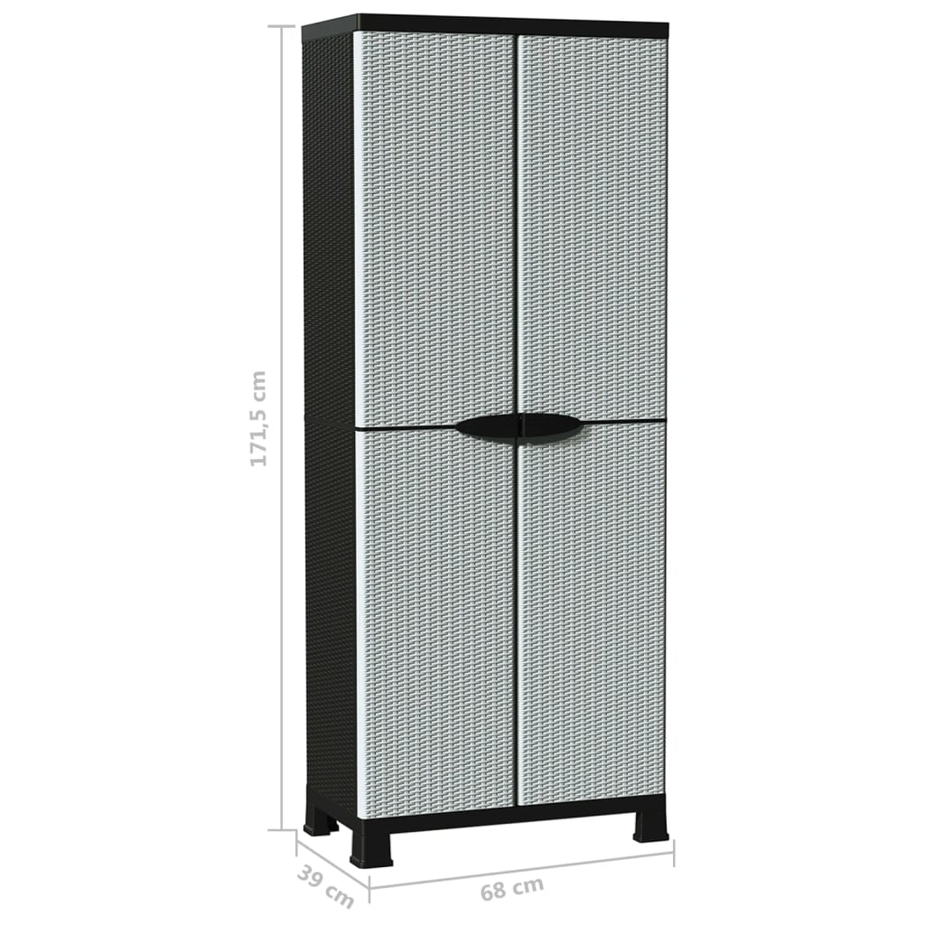 Armadietto in Plastica 68x39x171,5 cm Design Rattan