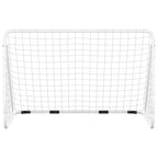 Porta da Calcio con Rete Bianca 180x90x120 cm in Acciaio