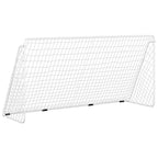 Porta da Calcio con Rete Bianca 366x122x182 cm in Acciaio