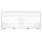 Porta da Calcio con Rete Bianca 366x122x182 cm in Acciaio