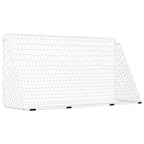 Porta da Calcio con Rete Bianca 366x122x182 cm in Acciaio