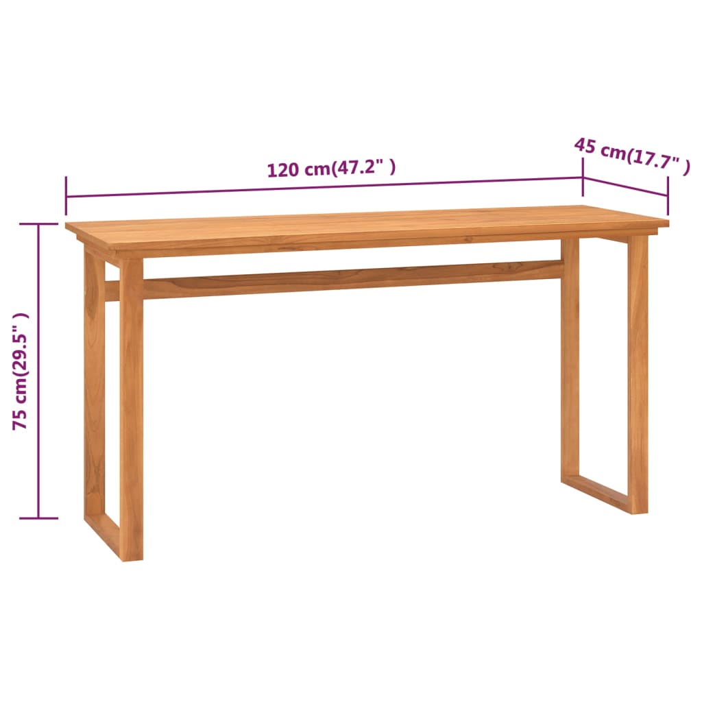 Scrivania 120x45x75 cm in Legno Massello di Teak