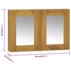 Mobile a Specchio 60x10x40 cm in Legno Massello di Teak