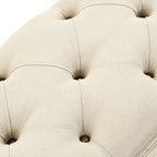 Panca Contenitore 110 cm Crema in Abete Massello e Tessuto