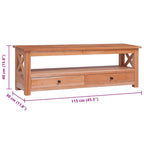 Mobile Porta TV 115x30x40 cm in Legno Massello di Mogano